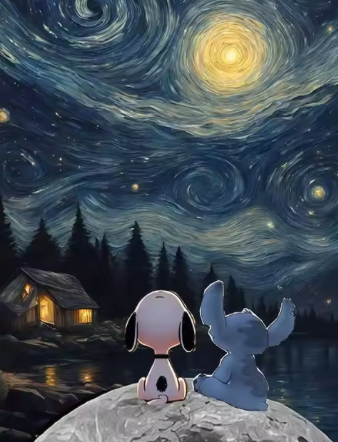 Snoopy et Stitch – Joie et Tendresse à Peindre
