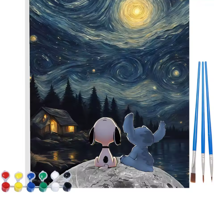 Snoopy et Stitch – Joie et Tendresse à Peindre