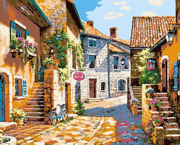 Peinture village en Espagne