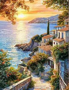 Promenade en Pierre dans un Village Côtier